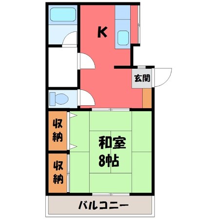 宇都宮大学陽東キャンパス駅 徒歩23分 2階の物件間取画像